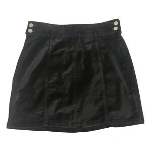 Free People Black Velvet Mini Skirt Size 29